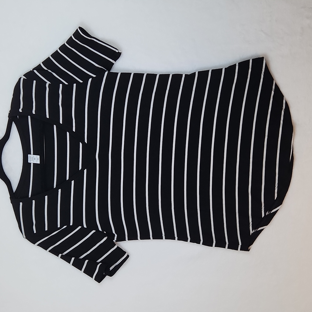 Old Navy Women's Short Sleeve Striped Black Size XS